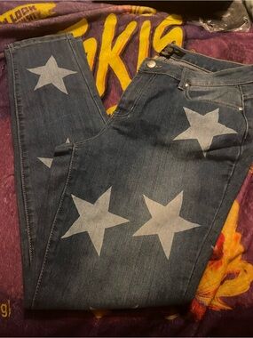 Women's Ashley Stewart Blue Star-Print Jeans